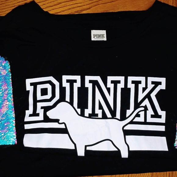 EXTREMELY RARE HTF VS PINK EXTRA LARGE MERMAID IRIDESCENT BLING GORGEOUS SHIRT - Picture 8 of 11